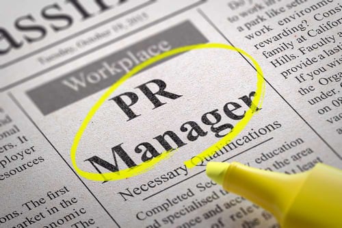 PR Manager Vacancy in Newspaper. Job Search Concept.